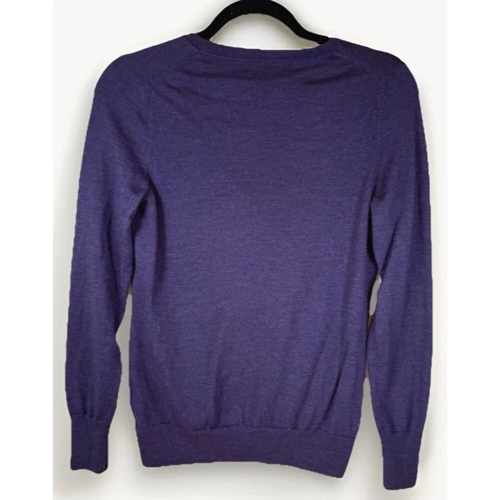 Banana Republic Sweater Cardigan Women‎ Small Extra Fine Merino Wool Purple